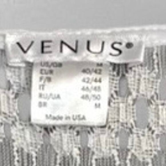 Venus Lace Top Blouse Shirt M Ruffle Hem V-neck Flate Sleeves Feminine Romantic - Picture 5 of 9